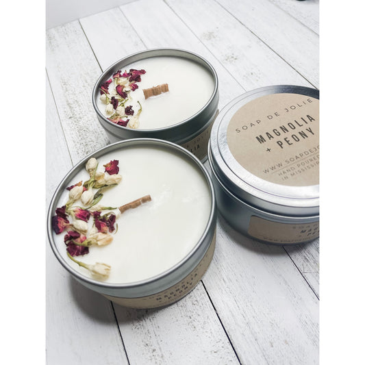 Magnolia & Peony Soy Candle - 8oz. - Magnolia Acre Co.